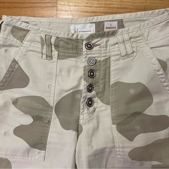 Anthropologie Pilcro‎ The Wanderer Camo patchwork embroidered Utility Pants B2 - Picture 4 of 8